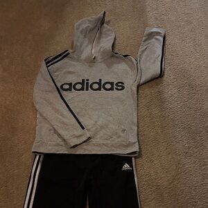 Adidas Kids Gray and Black Hoodie